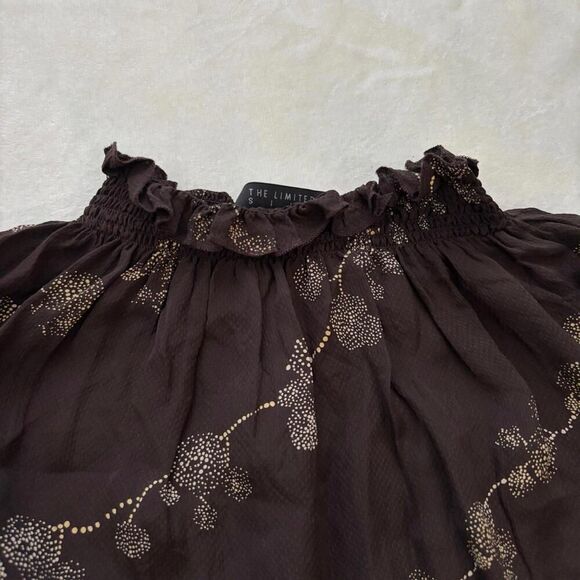 the Limited 100% Silk Blouse 90s y2k dark brown Medium - Picture 2 of 6